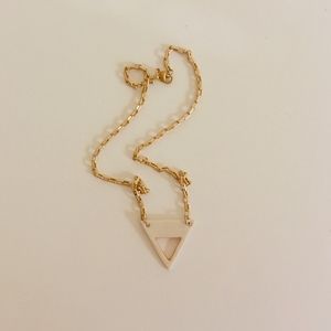 Handmade Porcelain Geometric Gold Yellow Necklace